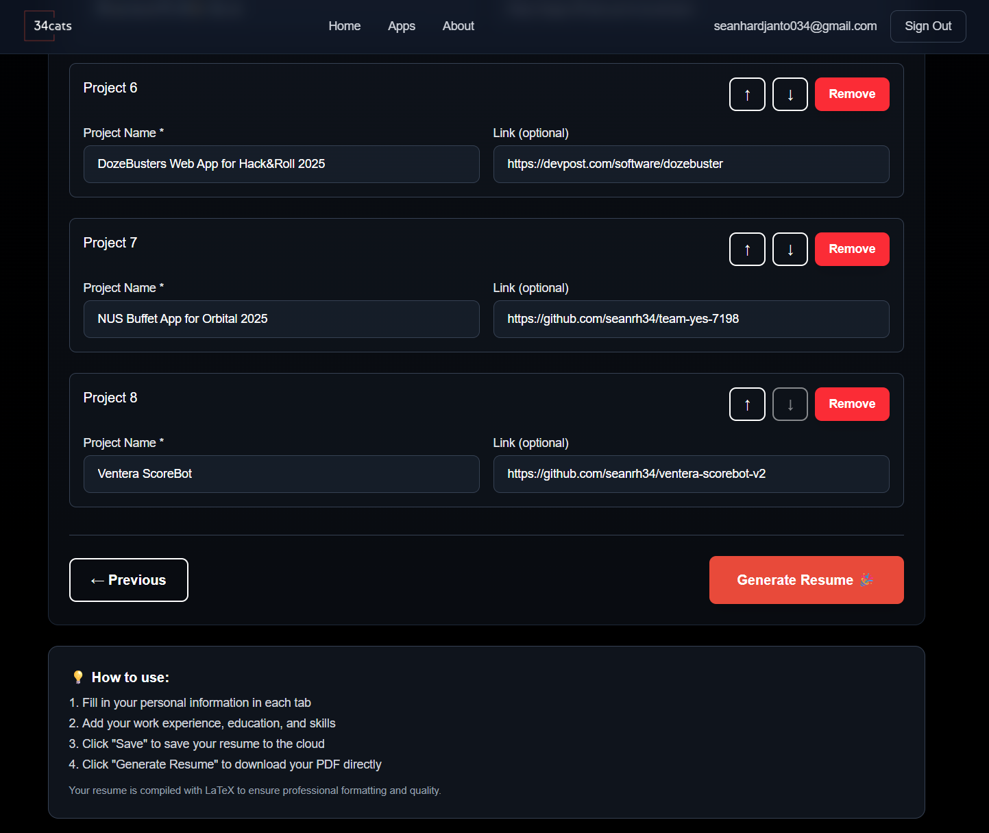 Generate your resume